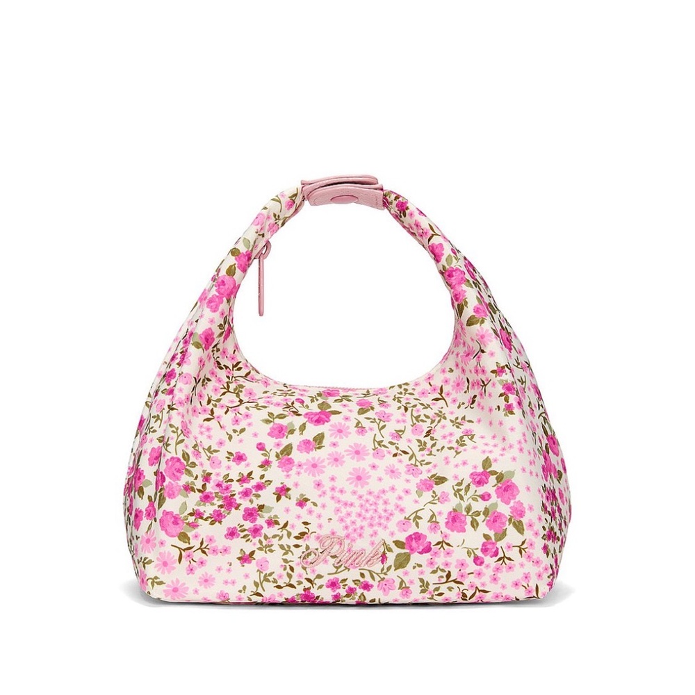 Pink Floral Zippered Cosmetic Bag - Picture 2 of 2